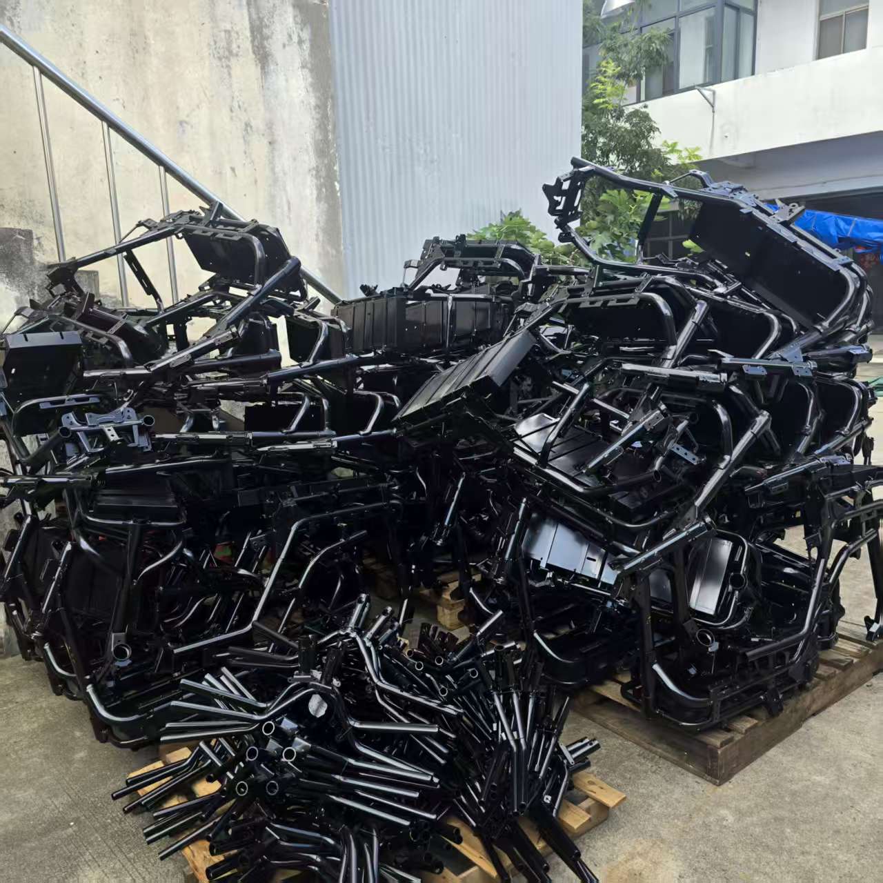 Batch frame material awaiting incoming inspection